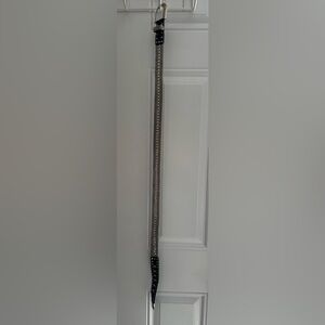 Metal and  Black Leather Belt